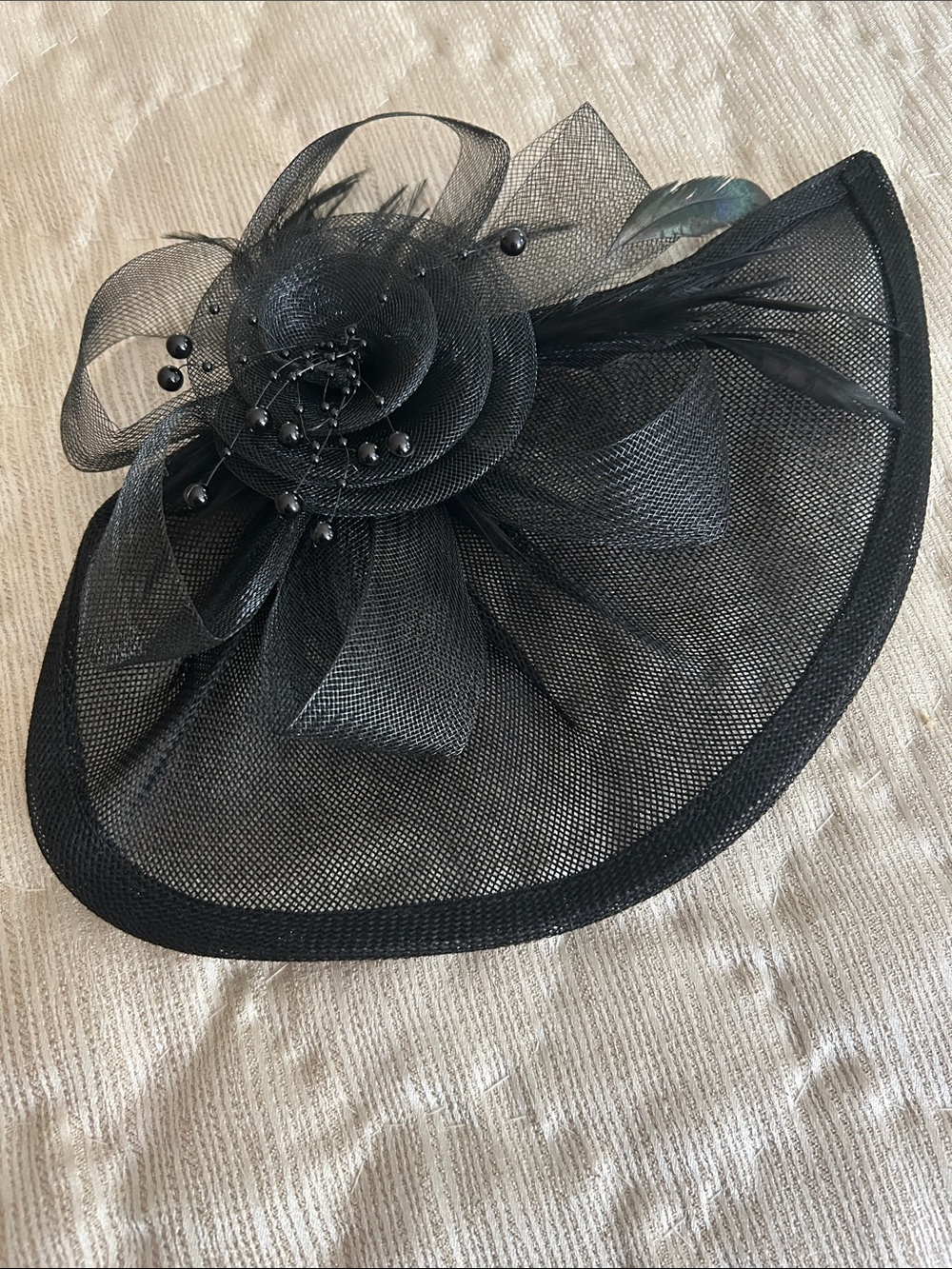 Chic Black Women's Floral Feather Fascinator Hat